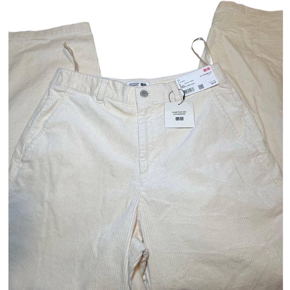 Uniqlo x Comptoir Des Cotonniers Corduroy Curve Pants, Cream, Women's Small, NWT